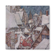 Christmas illustrations refrigerator magnets