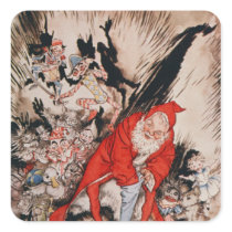 Christmas illustrations square stickers