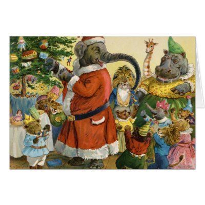 Christmas In Animal Land Card