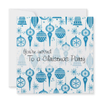 Christmas IN Blue Ornaments Invitation by myhome71 Christmas IN Blue Ornaments Invitation