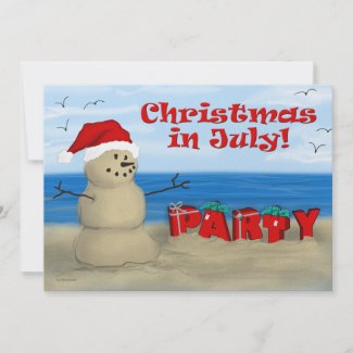 Christmas in July Party invitations