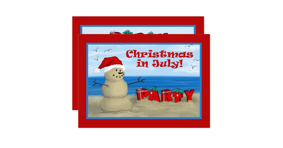 christmas in july party invitations zazzle christmas in july party invitations zazzle