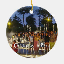 Christmas in Peru - Magic Fountains Fun Christmas Ornament