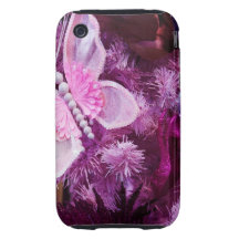 Christmas In Pink And Purple iPhone 3 Tough Cases