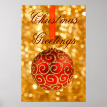 Christmas In Red And Gold Posters