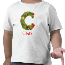 christmas initial C monogram tshirt