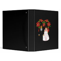 Christmas Interracial Wedding Couple Heart Wreath binders