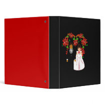 Christmas Interracial Wedding Couple Heart Wreath binders by colorimages Christmas Interracial Wedding Couple Heart Wreath binders