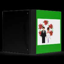 Christmas Interracial Wedding Couple Wreath binders