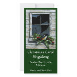 CHRISTMAS INVITATION: RUSTIC: CHICKADEE: ART PHOTO CARD TEMPLATE