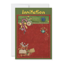 Christmas invitation with cute reindeer by Christmas_Store Christmas invitation with cute reindeer