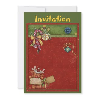 Christmas invitation with cute reindeer