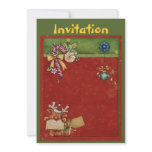 Christmas invitation with cute reindeer