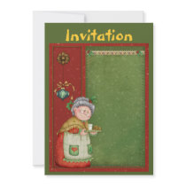 Christmas invitation with Mrs. Santa by Christmas_Store Christmas invitation with Mrs. Santa