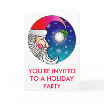 Christmas Invitations - Cards - Santa Moon by Happy_Holly_Daze Christmas Invitations - Cards - Santa Moon