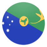 Christmas Island quality Flag Circle stickers