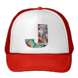 CHRISTMAS J LETTER /SANTA AND SAX MONOGRAM HATS