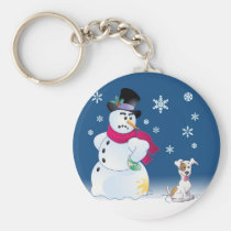 Christmas Jack Russell Terrier Keychain keychains
