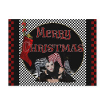Christmas Jester Design 1 - Fantasy Postcard by mrssocolov4 Christmas Jester Design 1 - Fantasy Postcard