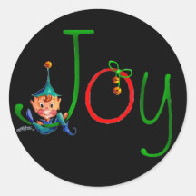 CHRISTMAS JOY by SHARON SHARPE Round Sticker