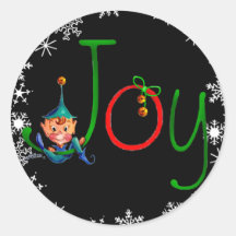 CHRISTMAS JOY by SHARON SHARPE Round Stickers