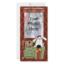 Christmas Joy, Dog & Cat Custom Photo Cards, Vert. photo cards