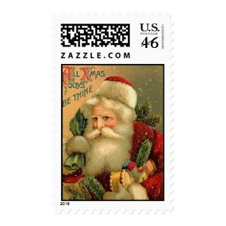 Christmas Joys Vintage Santa Postage stamp