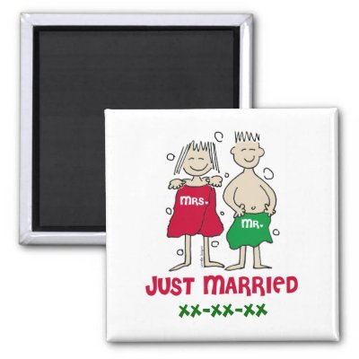 Christmas Just Married Magnets
