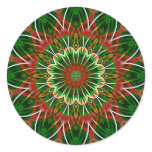 Christmas kaleidoscope round stickers