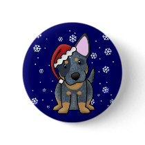Christmas Kawaii Blue Heeler Buttons