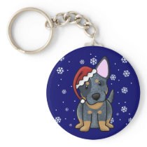 Christmas Kawaii Blue Heeler Key Chains