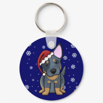 Christmas Kawaii Blue Heeler keychains by MenagerieMayhem Christmas Kawaii Blue Heeler keychains