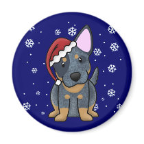 Christmas Kawaii Blue Heeler magnets by MenagerieMayhem Christmas Kawaii Blue Heeler magnets