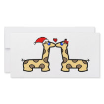 Christmas Kissing Giraffes photo cards