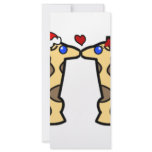 Christmas Kissing Giraffes Personalized Rack Card