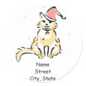 Christmas Kitten/Cat Holiday Address Label stickers