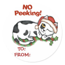 Christmas Kitten Gift  Tag Stickers"
