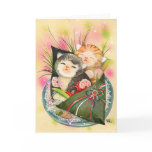 Christmas Kitten Handroll sushi cards