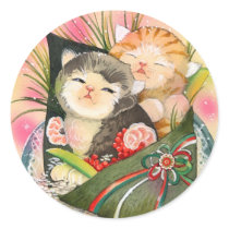 Christmas Kitten Handroll sushi stickers