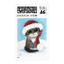 Christmas Kitten Wearing a Santa Hat - Medium postage