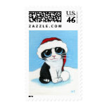 Christmas Kitten Wearing a Santa Hat - Medium postage