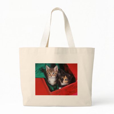 Christmas Kittens Bags by MuseMagic