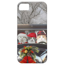 Christmas Kitties on the Road iPhone 5 Covers