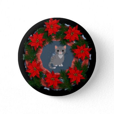 Christmas Kitty buttons