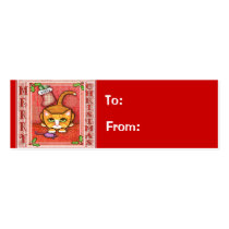 Christmas Kitty Cat Gift Tag business cards