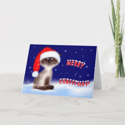 Christmas Kitty Cat Greeting Card