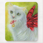Christmas Kitty Crimson Wings Mousepad