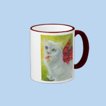 Christmas Kitty Crimson Wings Mug mugs