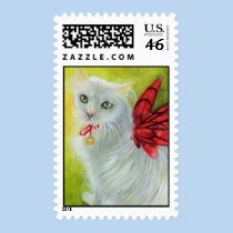 Christmas Kitty Crimson Wings Postage stamps