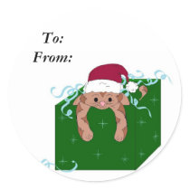 Christmas Kitty Gifttag stickers